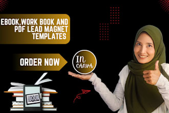 design ebook ,work book,pdflead templetes in canva