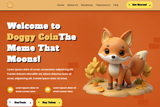 design memecoin website, crypto meme coin website, meme coin website