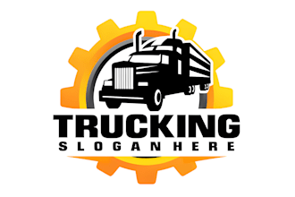 design transport logistics truck dispatch logo