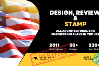 draw, stamp and seal architectural, mep drawings for city permit