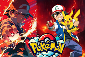design pokemon or pokemon trainer with pokemon pixel or trading card game
