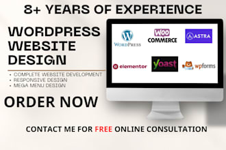 build design redesign clone update clean or customize wordpress website