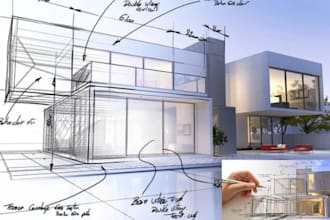 do high quality elevations, autocad architecture drawing, and floor plan