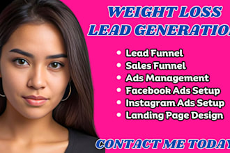 weight loss leads weight loss facebook ad weight loss instagram google ad funnel