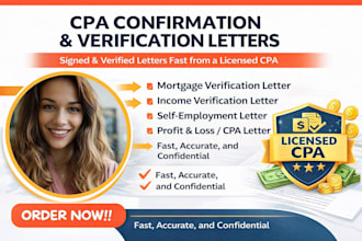 provide CPA comfort letter, income verification and financial attestation