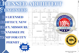 do licensed architect, new jersey, missouri, tennessee pe stamp for city permit