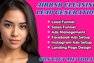 airbnb cleaning leads airbnb cleaning facebook ads instagram ad google ad funnel