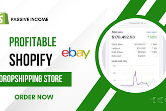 build passive income shopify, ebay dropshipping store ,product listing