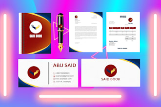do professional letterhead design, minimalist envelopes, and business cards
