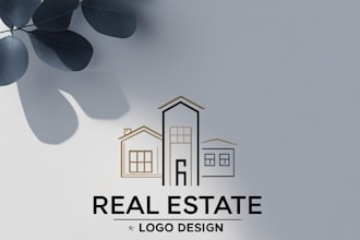 do pro real estate logo design fast delivery custom branding kit