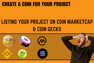 list the crypto token,coin listing on coinmarketcap, coingecko,top exchange site