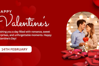 design valentine day flyer, card, social media poster, banner, birthday flyer