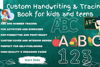 create a custom handwriting and letter tracing book for kids on amazon KDP