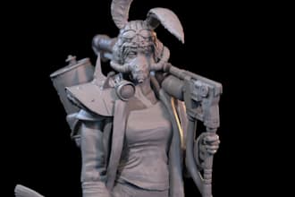 sculpt miniature figure, board game sculpt, cardholder, mini 3d model design