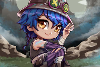 draw a cute chibi character profile picture