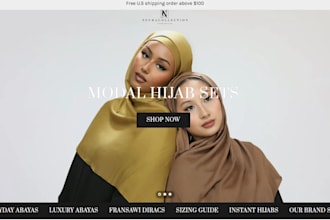design a islamic clothing website abaya ecommerce store muslim wears