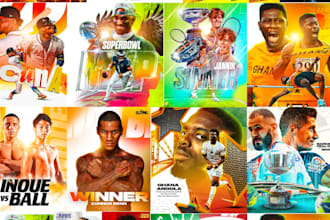 design sports flyer, tennis, boxing, lacrosse, baseball, esports, handball,