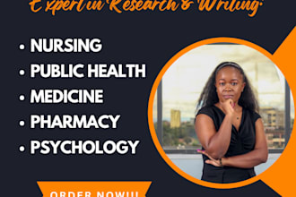 write quality articles in nursing, medicine, pharmacy and public health tasks
