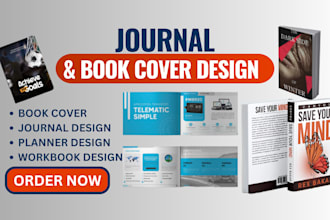 do top notch journal design, book design, planner, workbook and book cover