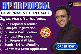 content writing bid proposal capability statement rfp tender government contract
