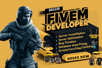 develop custom script, fivem developer, fivem server, mlo, map mod,hud UI