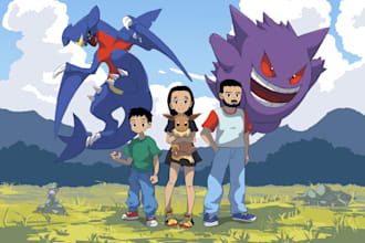 draw you as a trainer and your pokemon team