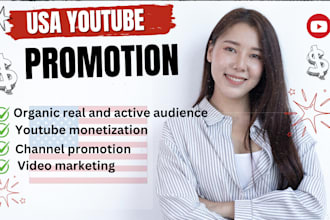 do USA youtube promotion for real engagement, views, and subscribers