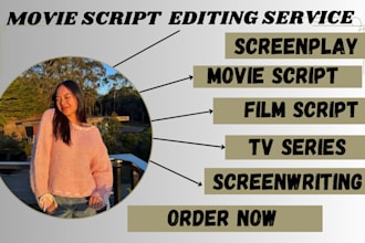 do script editing, script formatting, script proofreading for film script novel