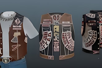 create custom fivem clothing kuttes ,mc vest, biker clothing
