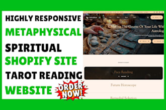 design metaphysical spiritual shopify website tarot reading psychic oracle site