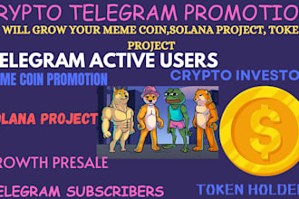 promote crypto, new token, solana, nft, defi, projects, telegram subscribers