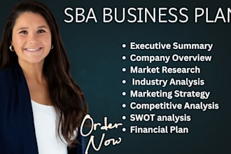 write a business plan for sba loan approval with financial projections