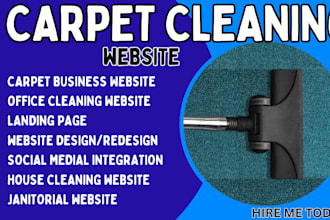 carpet cleaning website house, office, janitorial deep cleaning landing page