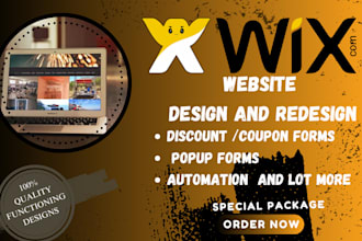 wix  design and redesign, portfolio sites with coupon and booking calendar popup
