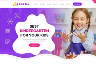 design kindergarten website preschool website childcare daycare school website