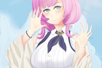draw anime illustration, original character or fanart