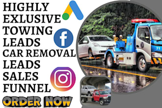 generate towing leads junk car removal leads auto transport towing leads funnel