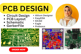 do schematic circuit design and pcb design in easyeda kicad eagle and proteous