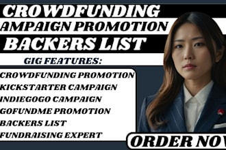 provide active crowdfunding backers list kickstart indiegogo gofundme