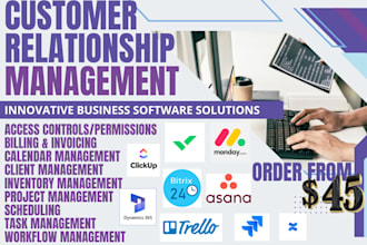 setup business management bitrix24 jira trello asana clickup monday wrike crm