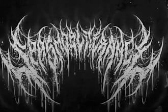 draw custom death metal logo for your project