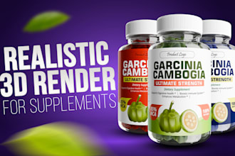 create high quality 3d realistic supplement render