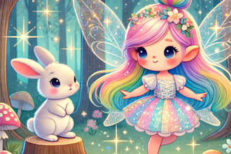illustrate children story book illustration, design whimsical water color style