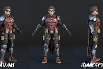 create a custom stylized 3d character model for animation