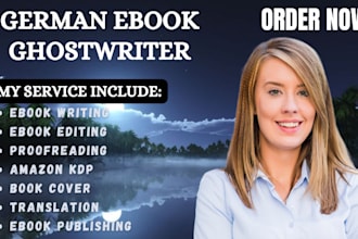 ghostwrite your german fictional ebook, non fiction book, novel story amazon kdp