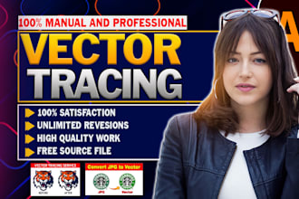 do manual vector tracing, redesign, redraw, redo, resize, edit logo or image