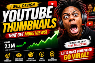 design a mind blowing youtube thumbnail for you