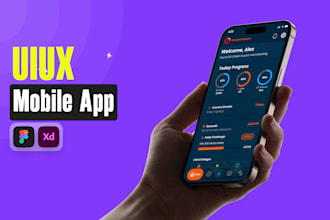 design mobile app uxui,app design,web app uiux,ui in figma