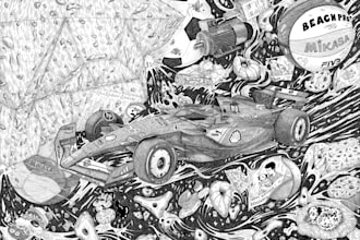 draw a detailed pen and ink illustration with fine lines