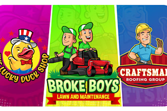 design unique, bold, memorable cartoon logo mascot